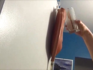 Naughty Gigi tries a chocolate milk enema