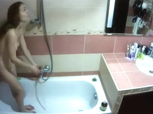 College Girl Taking Shower On Hidden Cam