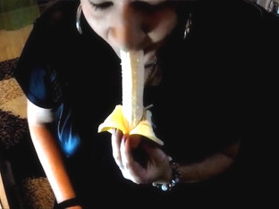 Wet kitty cat - banana seduction