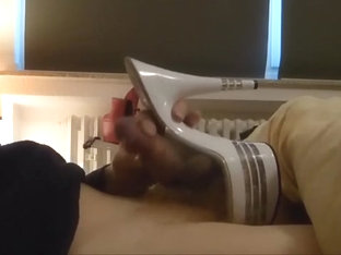Cuming in white platform mule