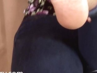 Karina admiring her flower