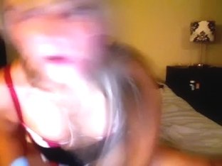 Lewd Golden-haired Skank On Webcam Sucking And Fucking Herself