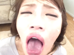 Young Japanese Girl Throat Bulge