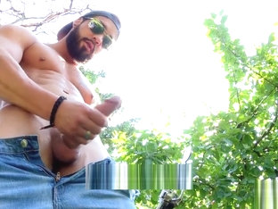 Maskurbate Hunky Biker Jerks Dick Outside