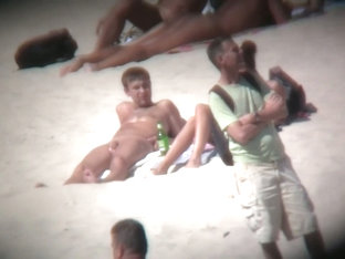 Hot Naked Babes Exposing Their Pussy At The Beach