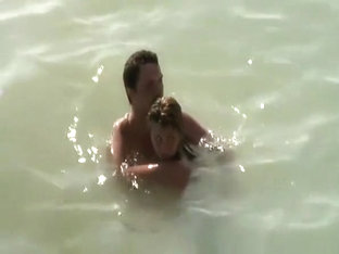 Nudist Couple Caught Fucking In The Water
