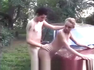 hot Outdoor Sex With blonde ladyman