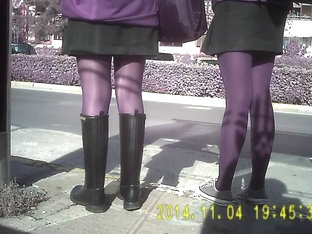 Shiny Black Pantyhose Girls