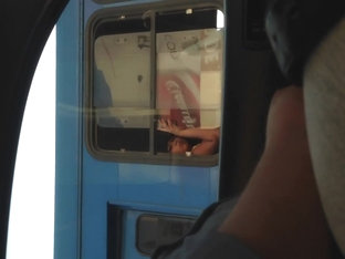 Another angle to girl in bus