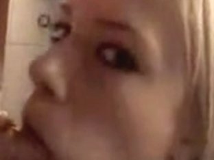 Amateur blonde Blowjob and facial
