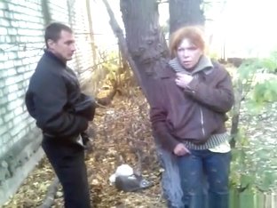 Russian Slut Gets Fucked Outside On The Ground And Lets Her Friends Watch