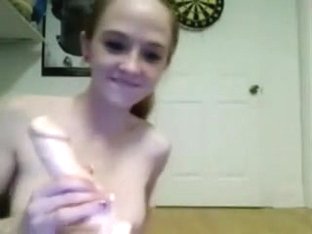 Skinny Hottie Rides Dildo