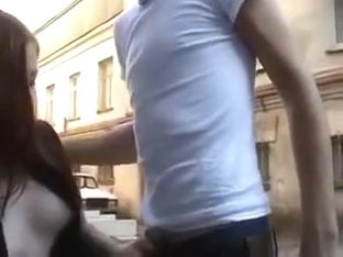 Amateur Redhead's Sleazy Fuck In Alley