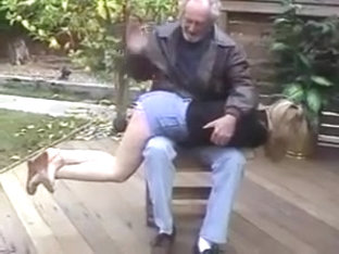 She Is Spanked By A Old Man