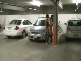 White skinny slut fucked in the parking lot