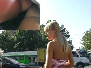 Superlatively Good upskirt shots of the dark panty strap