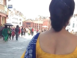 Deep Cut Sexy Blouse Back Aunty