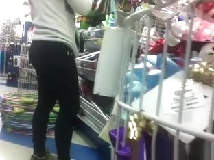 Asian Ass in Spandex at store