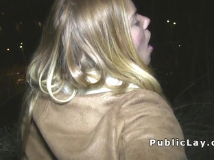 Euro Blonde Fucks In The Public Park