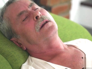 Hot blonde teen pumped by old man