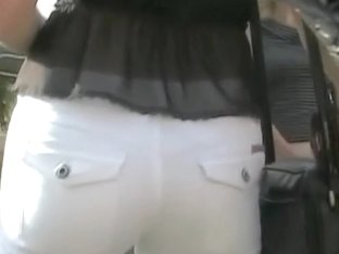 Cute Woman In White Pants Taped By Me On The Street