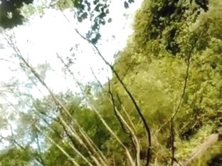 Fine cook jerking act in the woods