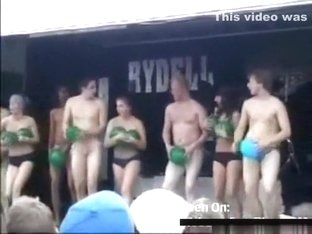 College Students Perform A Funny Naked Show On Stage