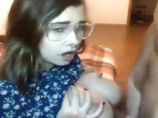 Busty Teen Gives Head Before Facial