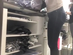 Thick Thighs Store Worker Wearing Tight Jeans