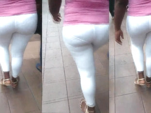 Leggins Blancos Transparencia Calzon A Rayas Culazo Negra