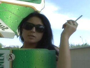 Attractive teenage slut is sucking dick