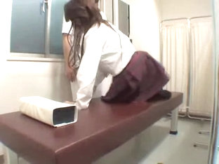 Jap schoolgirl has fun in hidden cam massage movie