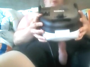 Big veiny cock cumming in Vacuum cleaner - Throbbing veiny cock