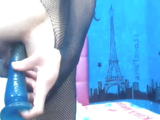 Cute and Horny Shemale Plays with her Dildo