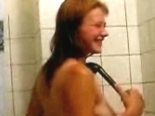 Blonde Taking A Shower