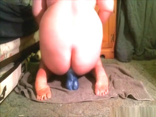 Chubby Girl Rides A Couple Of Toys With Her Tight Asshole