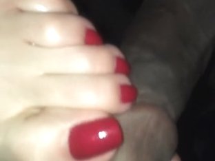 Red Toes Footjob