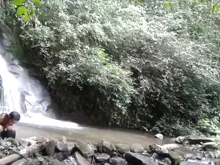 Latin Couple Makes A Sextape Near A Waterfall In Nature